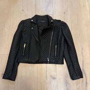 Generation Love Quilted Moto Jacket – Black with Gold Hardware – Size Small
